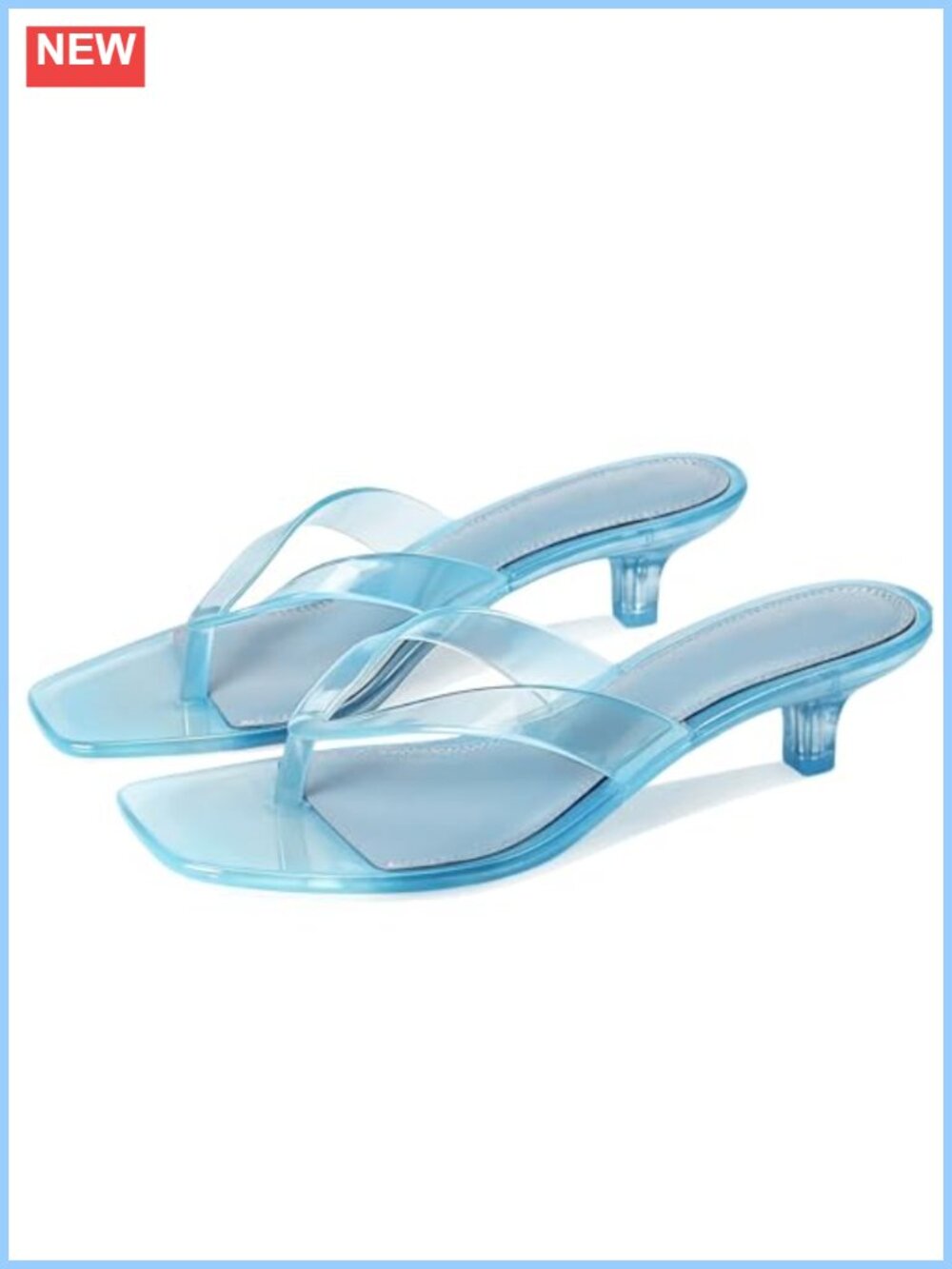 Clear Jelly Thong Sandals Kitten Heel Flip Flops Women Comfortable